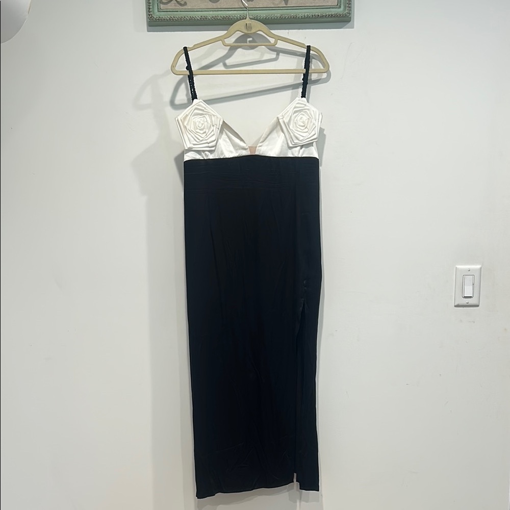 For Love And Lemons Rita Rosette Bust Black and White Midi Dress plus size XXL